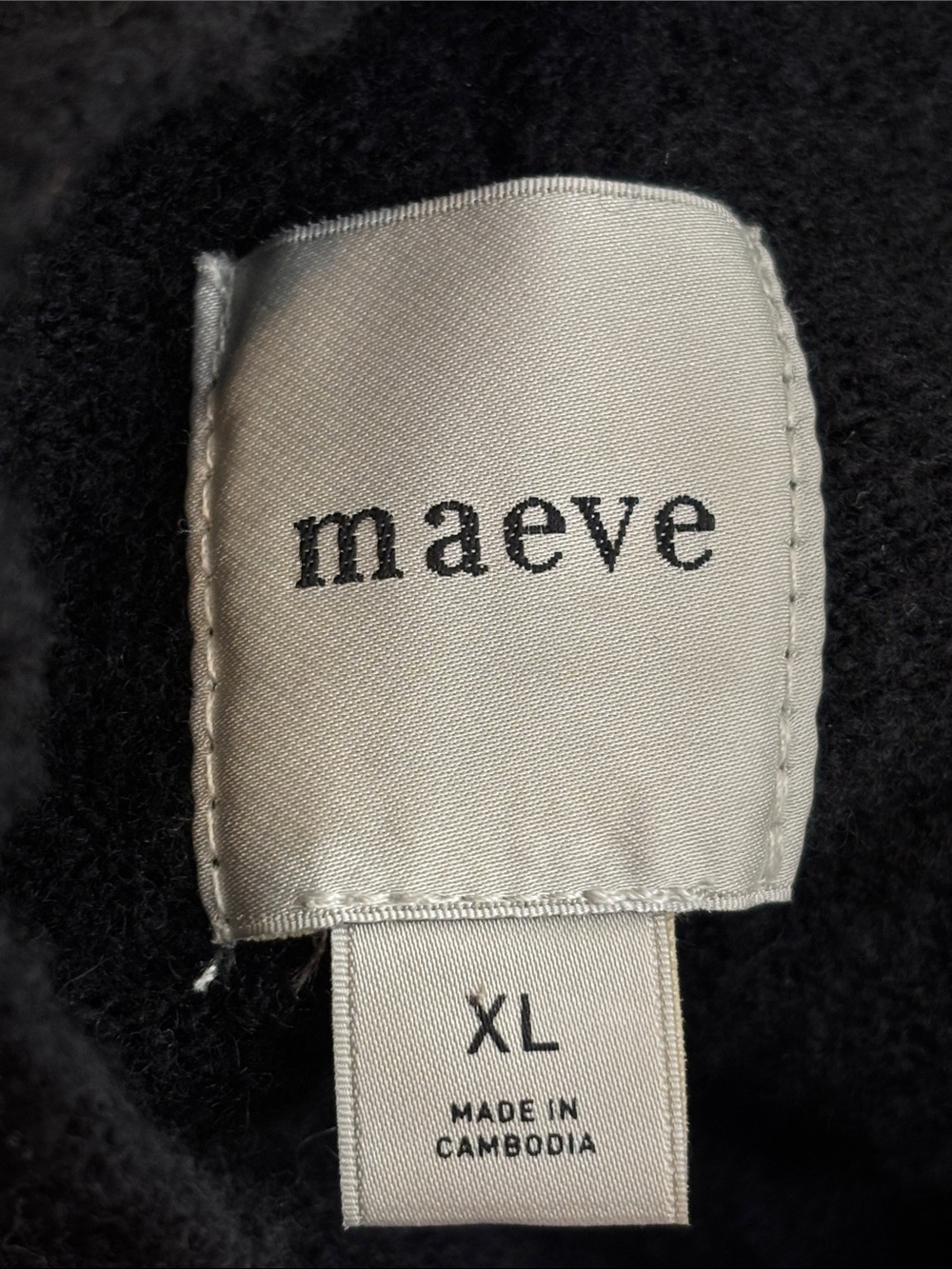 Anthropologie Maeve Black Mock Neck Ribbed Hem Wool Blend Sweater XL - Picture 13 of 13